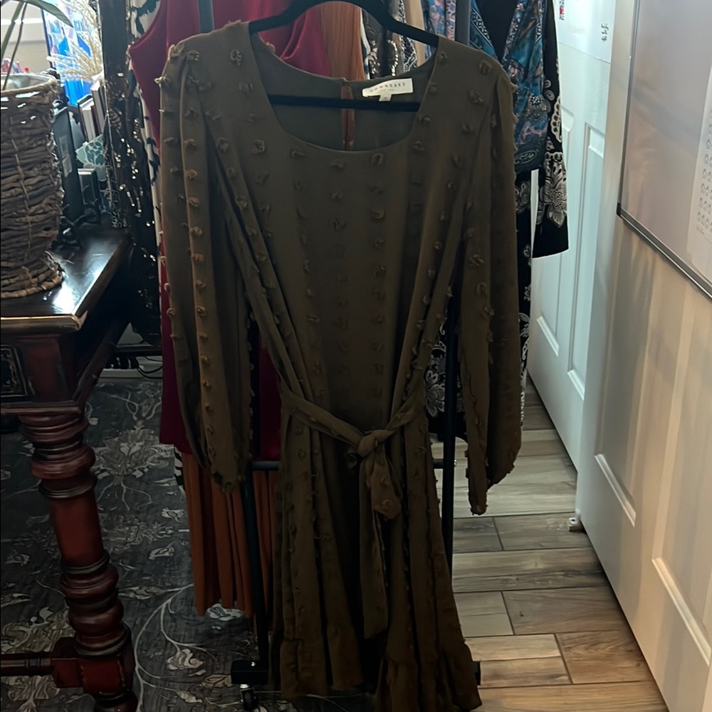 Elegant Olive Green Dress